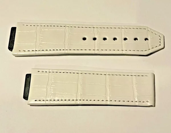 Genuine white alligator Hublot strap /Authentique bracelet Hublot Alligator