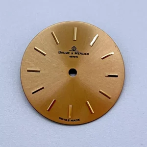 Genuine Baume and Mercier dial, for a classic watch, yellow gold colour