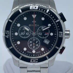 Swiza chrono watch WAT.0463.1002/Montre Swiza chrono acier/acier WAT.0463.1002