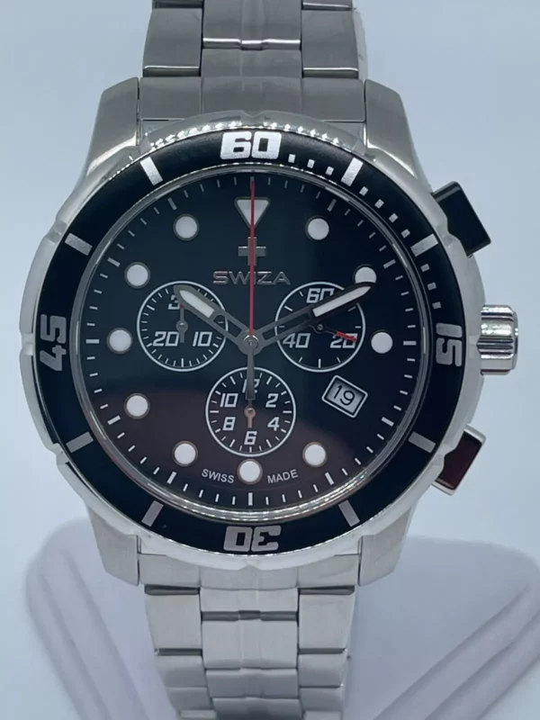 Swiza chrono watch WAT.0463.1002/Montre Swiza chrono acier/acier WAT.0463.1002