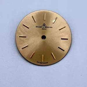 Genuine Baume and Mercier dial, for a classic watch, yellow gold colour