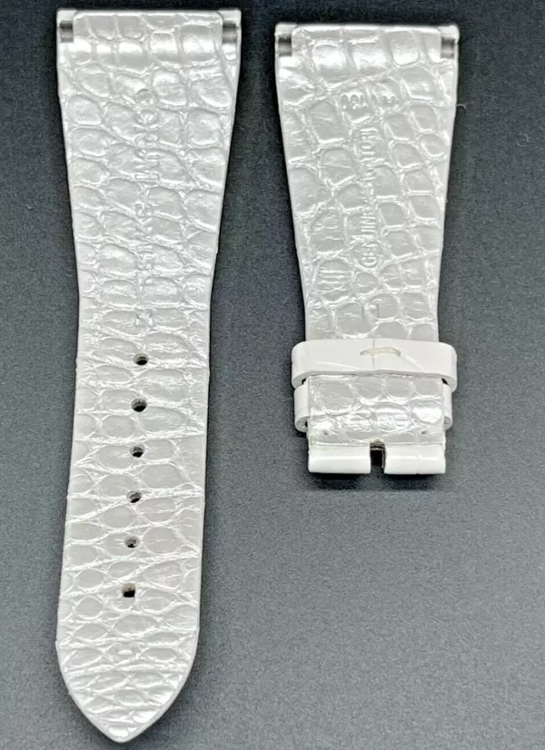 Bracelet Corum Ti Bridge alligator blanc brillant 26x18mm/Corum Ti Bridge shiny